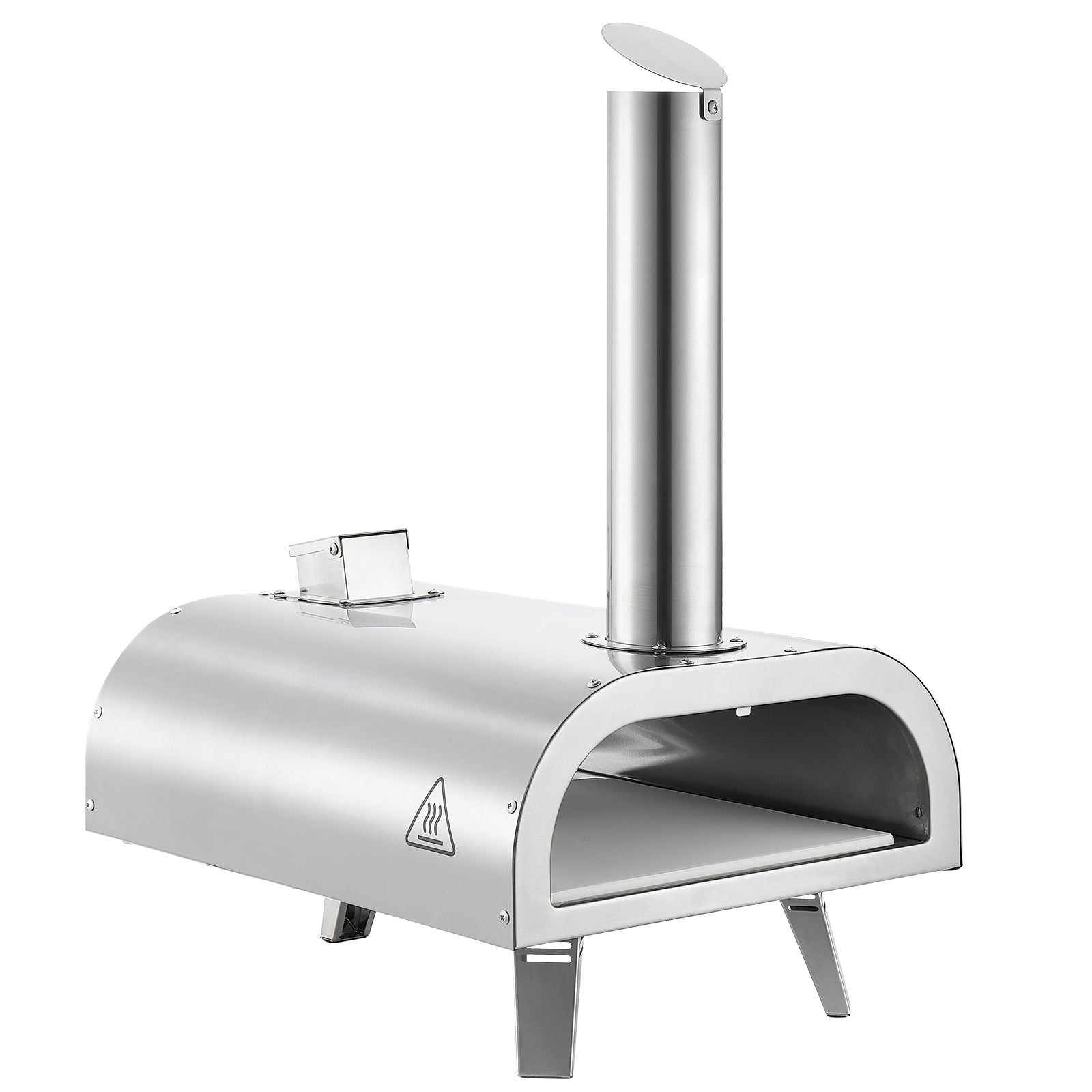 12" Outdoor Wood Fired Pizza Oven Portable with Thermometer, Pizza Stone & Carry Bag