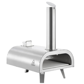 12" Outdoor Wood Fired Pizza Oven Portable with Thermometer, Pizza Stone & Carry Bag
