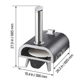Outdoor Wood Fired Pizza Oven 12" Portable with Pizza Stone & Carry Bag