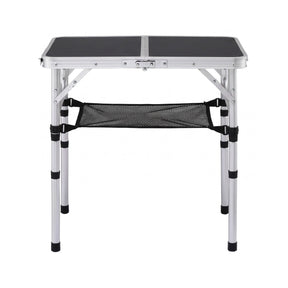 Weisshorn Folding Camping Table Adjustable Aluminium 60 x 40 cm Black