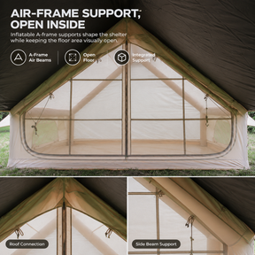 Weisshorn Inflatable A-Frame Tent with Extended Side Awning Basecamp Shelter