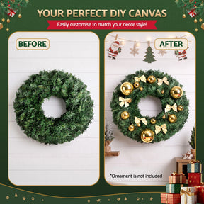 Jingle Jollys 60cm Christmas Wreath Garland Xmas Decorations Wedding Party