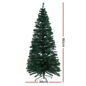 Jingle Jollys 1.8m Christmas Tree Optic Fibre LED Xmas tree Warm White
