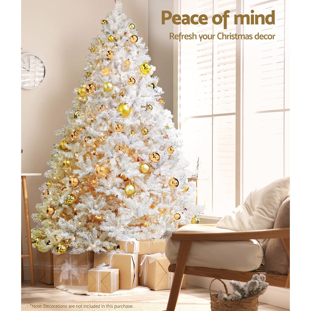 Jingle Jollys Christmas Tree 2.1m 1000 White Tips Xmas Tree Decorations