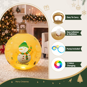 Jingle Jollys Christmas Inflatable Ball 60cm Led Illuminated Snowman Xmas Decor