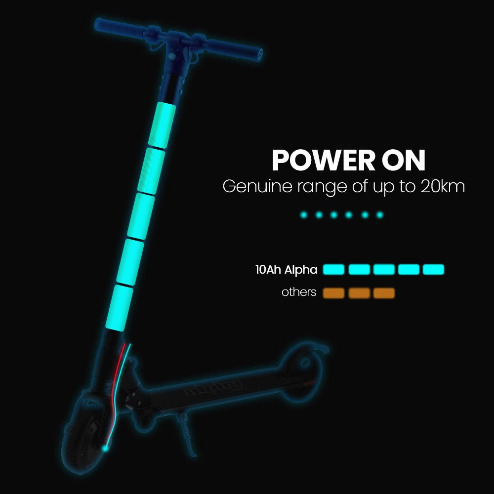 ALPHA Peak 300W 10Ah Electric Scooter, Suspension, for Adults or Teens, Black - SportZone.co.nz