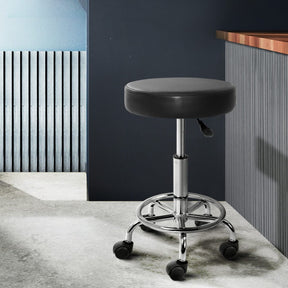 Artiss 2x Salon Stool Round Swivel Chair Black - SportZone.co.nz
