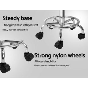 Artiss 2x Salon Stool Round Swivel Chair White - SportZone.co.nz