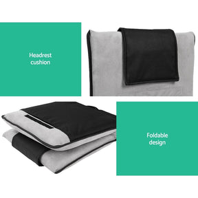 Artiss 4X Floor Lounge Sofa Bed Floor Cushion Velvet Grey - SportZone.co.nz