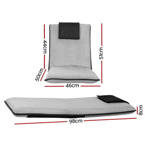 Artiss 4X Floor Lounge Sofa Bed Floor Cushion Velvet Grey - SportZone.co.nz