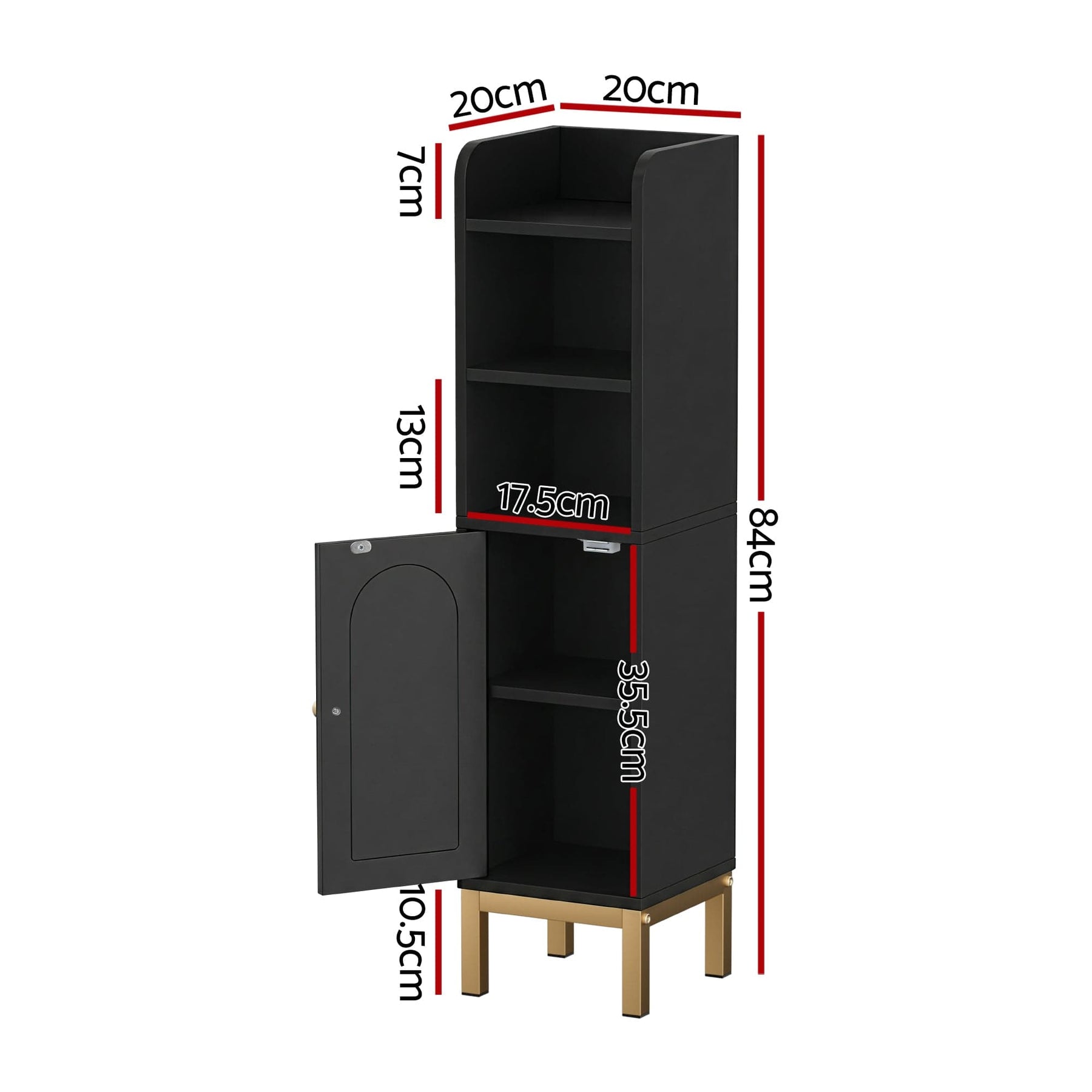 Artiss Bathroom Storage Cabinet Floor Organizer Toilet Corner Adjustable Black - SportZone.co.nz
