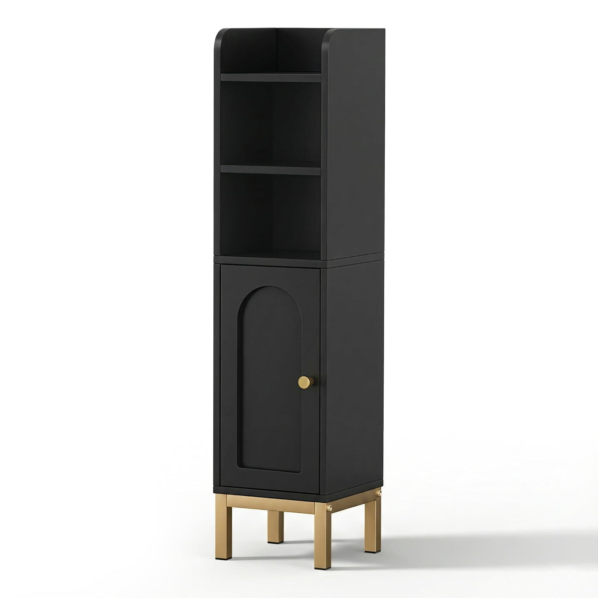 Artiss Bathroom Storage Cabinet Floor Organizer Toilet Corner Adjustable Black - SportZone.co.nz
