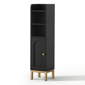 Artiss Bathroom Storage Cabinet Floor Organizer Toilet Corner Adjustable Black - SportZone.co.nz