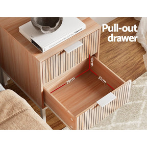 Artiss Bedside Table Drawers Side End Table Storage Cabinet Nightstand Pine LURA - SportZone.co.nz