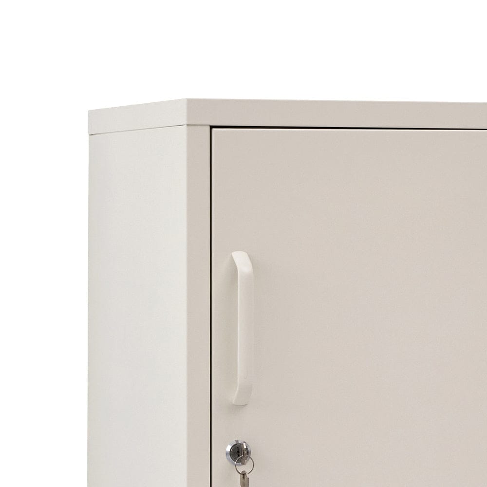 Artiss Bedside Table Metal Cabinet - White - SportZone.co.nz