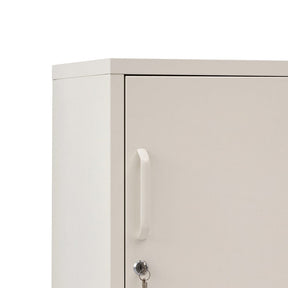 Artiss Bedside Table Metal Cabinet - White - SportZone.co.nz