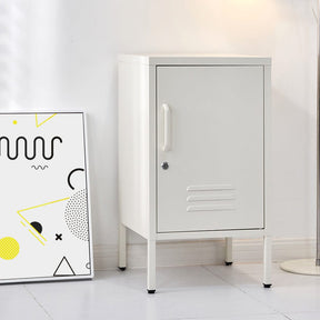 Artiss Bedside Table Metal Cabinet - White - SportZone.co.nz