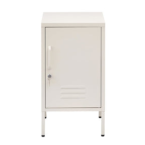 Artiss Bedside Table Metal Cabinet - White - SportZone.co.nz