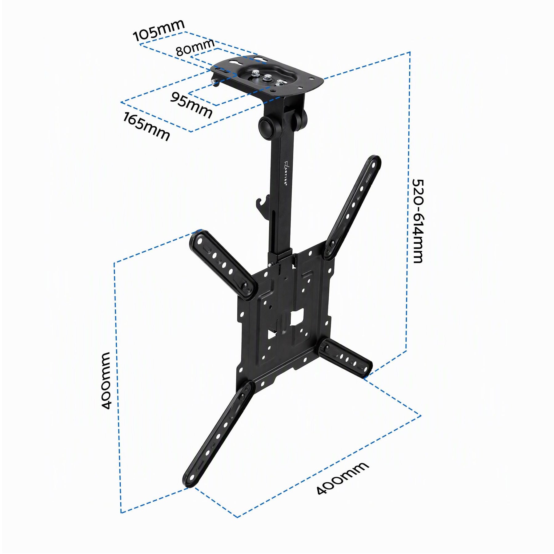 Artiss Ceiling TV Mount 23-55 Inch Flip Down Folding VESA 400x400 Height Adjustable Swivel - SportZone.co.nz