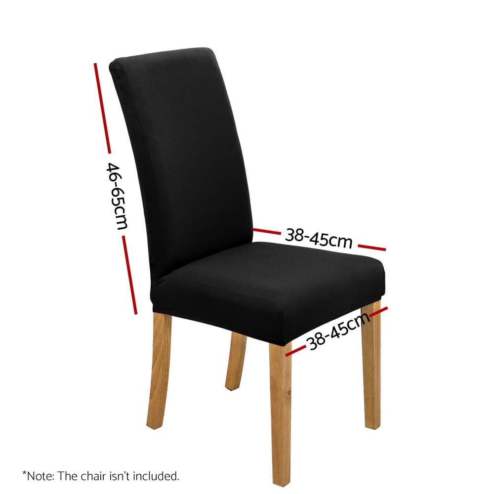 Artiss Dining Chair Covers 6x Slipcovers Spandex Stretch Banquet Wedding Black - SportZone.co.nz