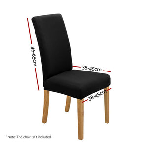 Artiss Dining Chair Covers 6x Slipcovers Spandex Stretch Banquet Wedding Black - SportZone.co.nz