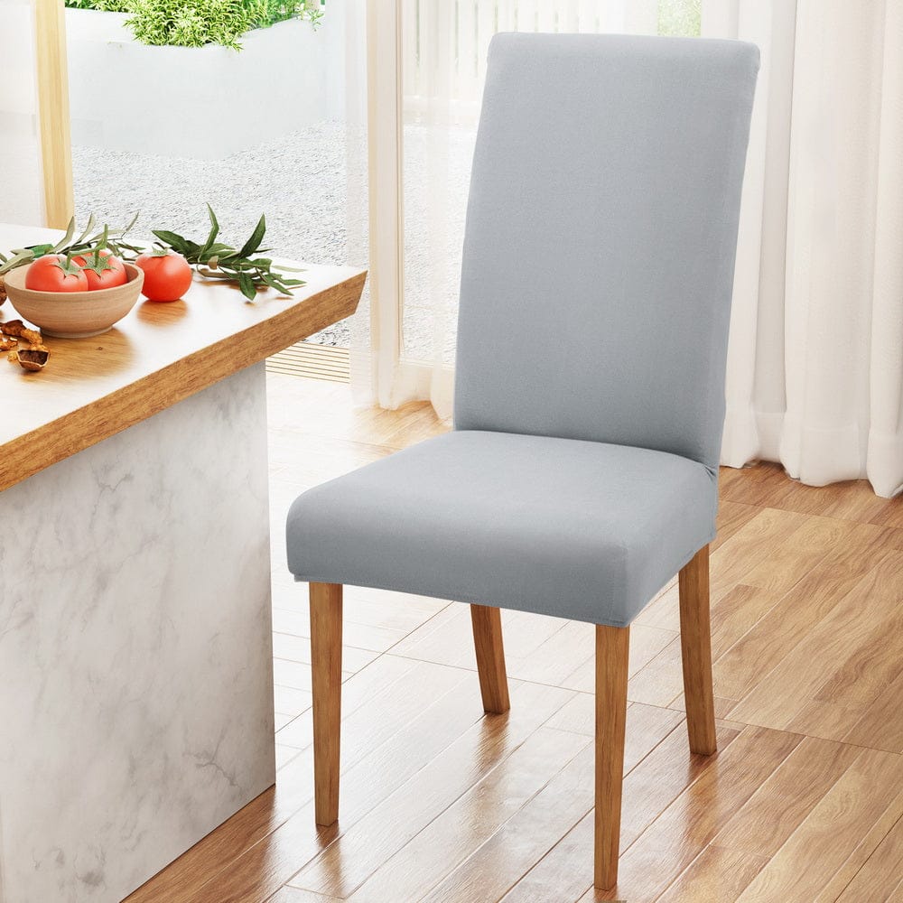 Artiss Dining Chair Covers 6x Slipcovers Spandex Stretch Banquet Wedding Grey - SportZone.co.nz