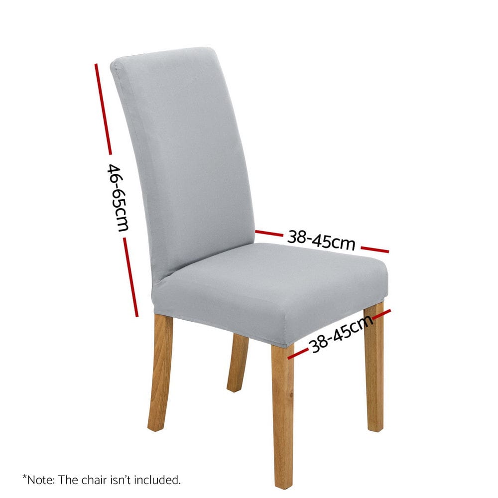 Artiss Dining Chair Covers 6x Slipcovers Spandex Stretch Banquet Wedding Grey - SportZone.co.nz
