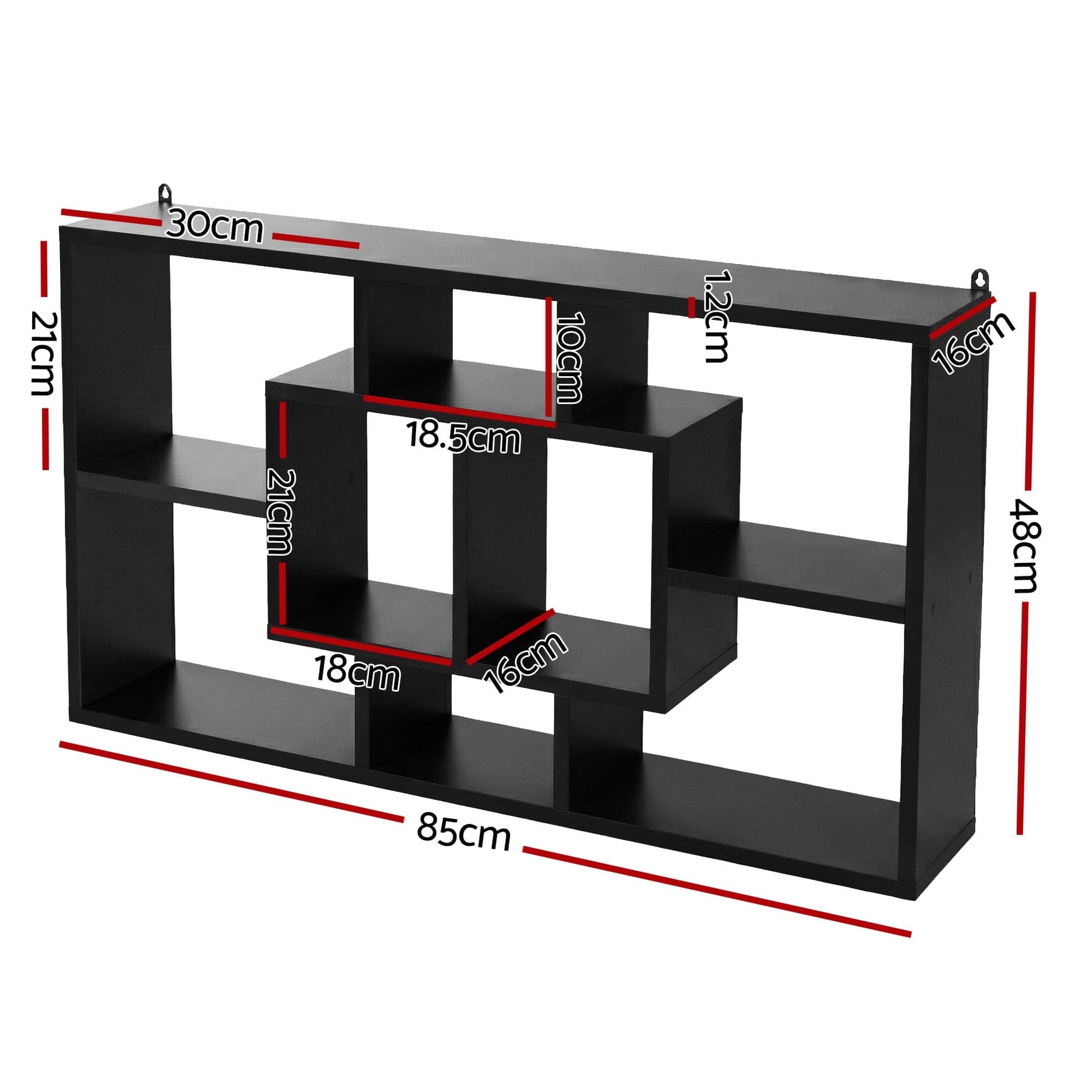 Artiss Floating Wall Shelves Bookshelf Black - SportZone.co.nz
