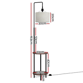Artiss Floor Lamp 2 Tier Shelf Storage LED Light Stand Home Room Adjustable Head - SportZone.co.nz