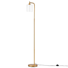 Artiss Floor Lamp Modern Industrial Standing Light with Clear Glass Shade, GoldMetal Tall Lamp for Living Room, Bedroom & Office, Anti-Tipping Weighted Base & Foot Switch (Bulb Not Included) - SportZone.co.nz