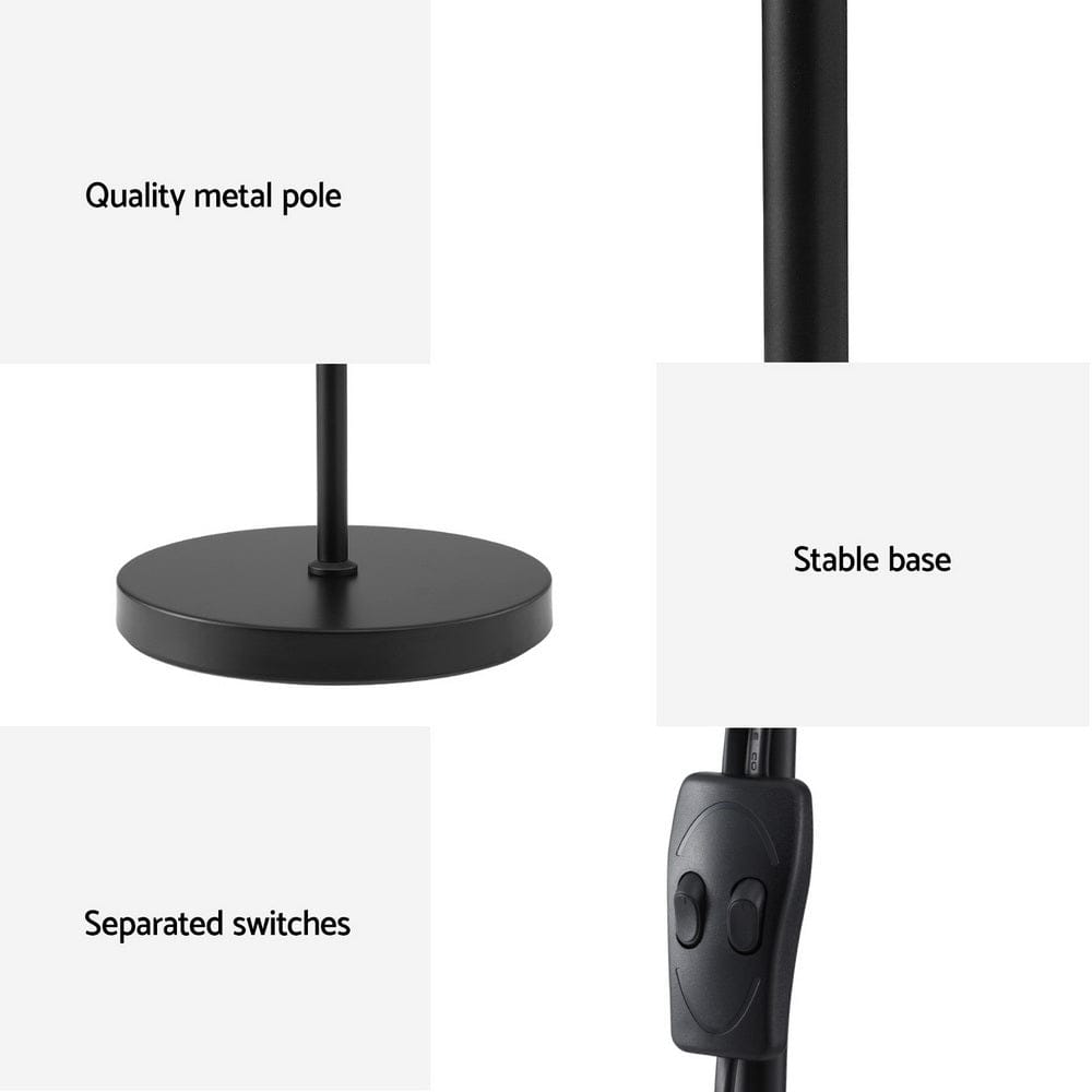 Artiss Floor Lamp Mother and Child Modern Home Living Room Office Reading Black - SportZone.co.nz