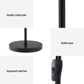 Artiss Floor Lamp Mother and Child Modern Home Living Room Office Reading Black - SportZone.co.nz