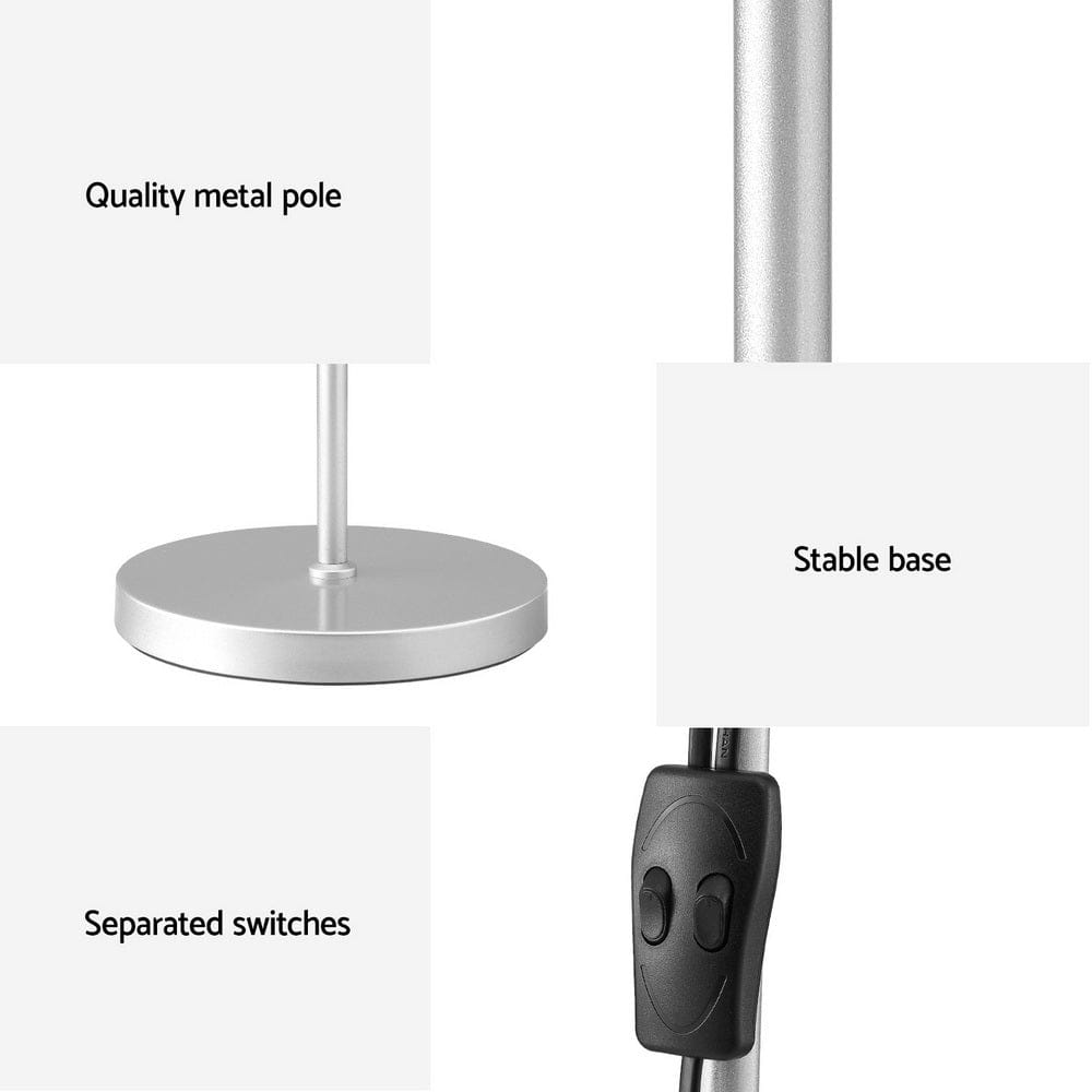 Artiss Floor Lamp Mother and Child Modern Home Living Room Office Reading Silver - SportZone.co.nz