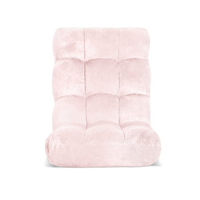 Artiss Floor Lounge Sofa Bed Flannel Fabric Pink - SportZone.co.nz