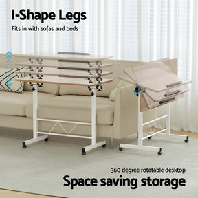 Artiss Laptop Desk Table Adjustable 80CM Light Wood - SportZone.co.nz