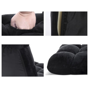 Artiss Lounge Sofa Bed Flannel Fabric Black - SportZone.co.nz