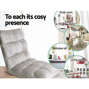 Artiss Lounge Sofa Bed Flannel Fabric Grey - SportZone.co.nz