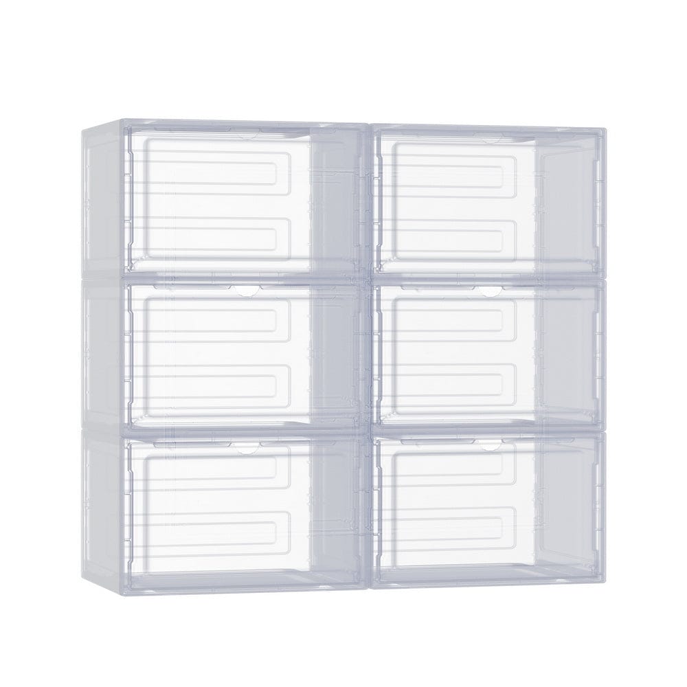 Artiss Shoe Box DIY Set of 6 Stackable Magnetic Door - SportZone.co.nz