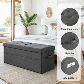 Artiss Storage Ottoman Foot Stool Rest Foldable - SportZone.co.nz