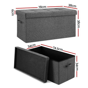 Artiss Storage Ottoman Foot Stool Rest Foldable - SportZone.co.nz