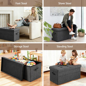 Artiss Storage Ottoman Foot Stool Rest Foldable - SportZone.co.nz