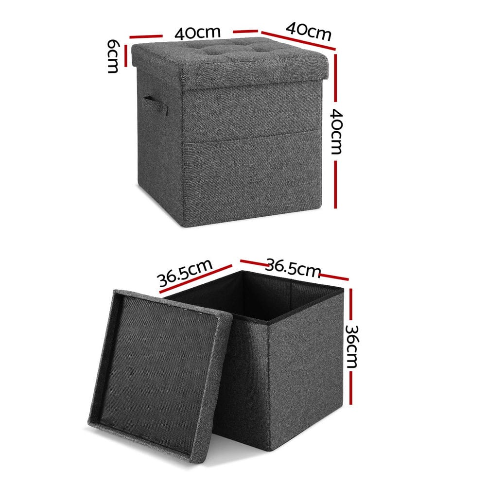 Artiss Storage Ottoman Rest Foot Stool Foldable - SportZone.co.nz