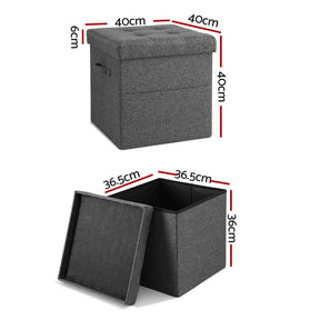Artiss Storage Ottoman Rest Foot Stool Foldable - SportZone.co.nz