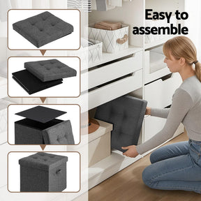 Artiss Storage Ottoman Rest Foot Stool Foldable - SportZone.co.nz
