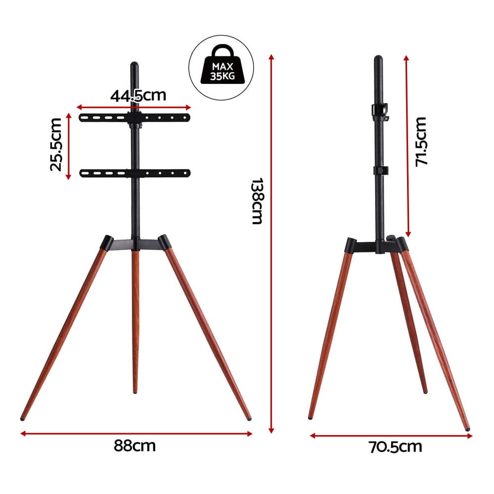 Artiss TV Stand 32 - 65 inch LED LCD Screen Wooden Tripod Easel Height Adjustable - SportZone.co.nz