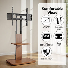 Artiss TV Stand 32 - 70" Wooden Tray Swivel Height Adjustable - SportZone.co.nz