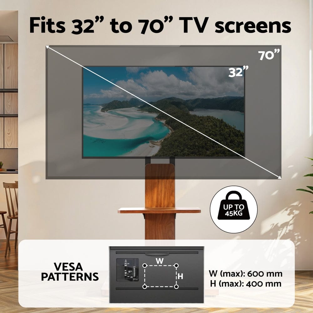 Artiss TV Stand 32 - 70" Wooden Tray Swivel Height Adjustable - SportZone.co.nz