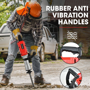 Baumr-AG 2200W Electric Demolition Jackhammer | Pro Concrete Breaker with 3 Chisels - SportZone.co.nz