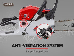 Baumr-AG 62CC Petrol Commercial Chainsaw 20 Bar E-Start Pruning Chain Saw - SportZone.co.nz