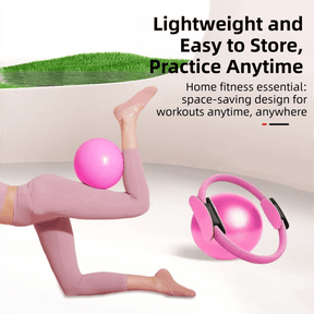 Black Professional Pilates Ring & Yoga Ball Set - Multipurpose Home Fitness Equipment for Whole - Body Core Training & Pelvic Floor Strengthening - SportZone.co.nz